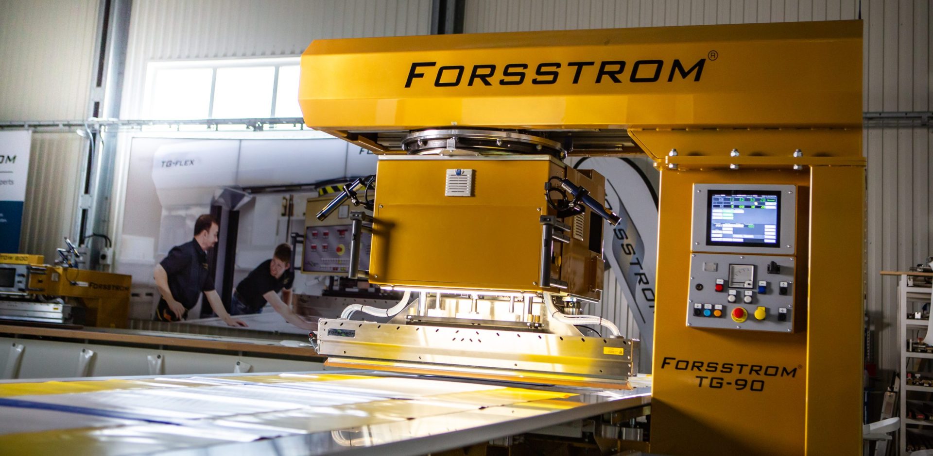 This is a picture of Forsstrom's TG-90 Mega high frequency welding machine.
